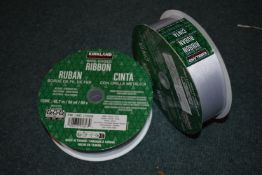 *Two 45m Reels of Kirkland White Wire Edged Ribbon