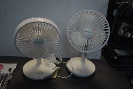 *Pair of Meaco Portable Electric Desk Fans