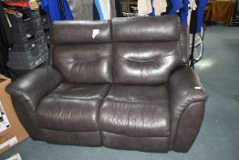 *Lay-Z-Boy Summit Two Seat Reclining Brown Leather Sofa