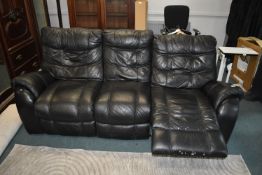 Black Leather Reclining Sofa