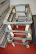 *Four Galvanised Steel Four Wheel Trolleys