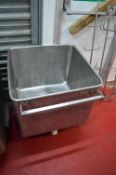 *Large Stainless Steel Bin on Wheels