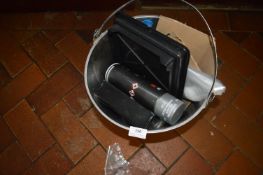 *Stainless Steel Bucket Containing Paint, Brushes, etc.