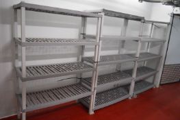 *Three ~6ft Plastic Storage Racks