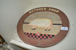 *Wooden Sign in Relife ”Butcher Shop Handmade Sausage”
