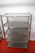 *Mobile Stainless Steel Five Tier Shelf Unit 54x91cm x 138cm tall