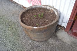 *Pair of Half Barrel Flower Tubs