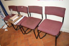 *Four Stackable Tubular Framed Office Chairs