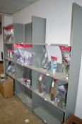 *Three Bays of Boltless Steel Shelving 92x30cm x 205cm tall (contents not included, collection by
