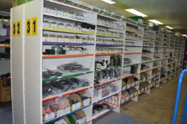 *Twenty Bays of Cream Back-to-Back Boltless Metal Shelving each Bay 100x50cm x 215cm tall (