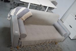 *Grey Upholstered Two Seat Sofa