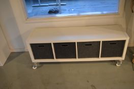 *Set of Four Pigeonholes on Castors 147x39cm x 53cm tall with Grey Felt Baskets