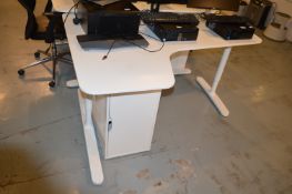 *White Office Desk with Lefthand Return
