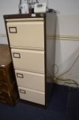 *Silverline Coffee & Cream Four Drawer Filing Cabinet (with key) 63x46cm x 132cm tall