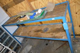 *Metal Framed Shelving with Wood Shelves 200x47cm x 107cm tall