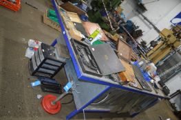 *Metal Workbench with Undershelf 300x150cm x 90cm tall (vices and contents not included, does not