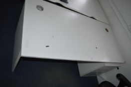 *White Topped Desk 160x80cm plus Under Desk Drawers