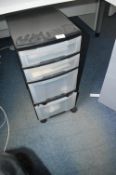 *Plastic Four Drawer Unit on Wheels 38x30cm x 67cm tall