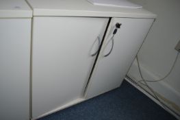 *White Two Door Office Cabinet (with key) 80x45cm x 72cm tall