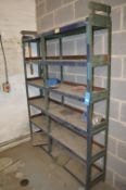 *Metal Racking with Wood Shelves 153x30cm x 190cm tall