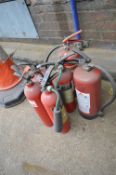 *Seven Assorted Fire Extinguishers