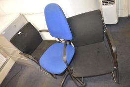 *Two Reception Chairs and an Office Swivel Chair