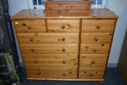 Solid Pine Eleven Drawer Storage Chest
