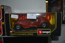 Burago Bugatti Atlantic 1936 Diecast Model Car