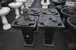 *Four Bronze Effect Square Garden Fountains (incom