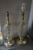 Pair of Decorative Glass Table Lamps
