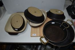 Denby Oven Dishes, Chopping Board, and Pans
