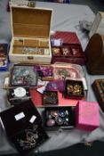 Three Jewellery Boxes and a Quantity of Costume Je