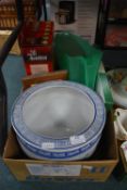 Blue & White Pottery Bowl plus Assorted Household