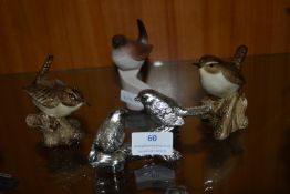 Pottery Bird Cruet Set and Ornaments