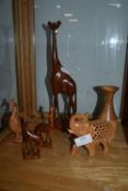 Carved Wooden Animals etc.