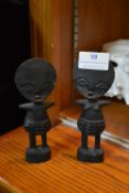 Two Small Carved Wooden Ethnic Figures