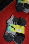 10 Pairs of Puma Youth’s Drycell Socks Size: 2.5-5
