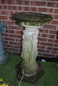Concrete Birdbath with Classical Figures