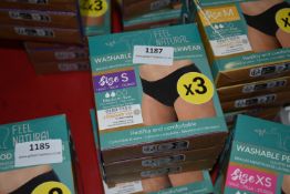 *2x Washable Period Underwear 3pk Size: S
