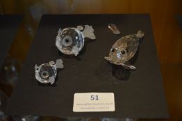 Two Glass Fish and a Seal (AF) Including Swarovski