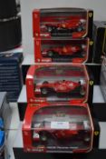 Four Burago Ferrari Fernando Alonzo Models