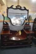 Victorian Mahogany Mirrored Backed Dressing Table