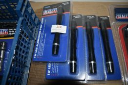 Four Sealey LED Aluminium Pen Lights