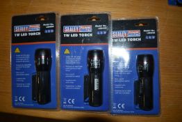 Three Sealey 1w LED Torches