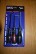 Sealey 3pc Trim, Brake, and Hose Clip Tool Set