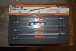 Franklin 9pc 200mm Hex Long Ball End Bit Socket Se