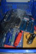 Assorted Tools Including Hex Key Sets, Ratchet, Li