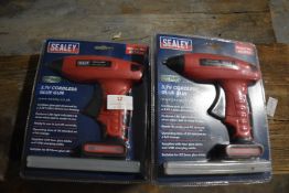Two Sealey Cordless Glue Guns