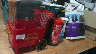 Seat Protectors, Mini Fan, Fire Extinguisher, and Popcorn Machine
