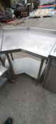 Stainless Steel Corner Preparation Table with Undershelf 80x90cm